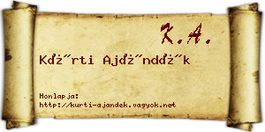 Kürti Ajándék névjegykártya